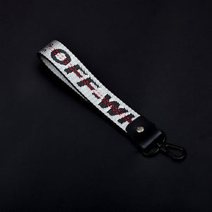 Off White Keychain Braided Ribbon Keychains For Women Men Phone Case Lanyard Key Chain Car Key Ring Wallet Bag Pendant Jewelry