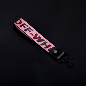 Off White Keychain Braided Ribbon Keychains For Women Men Phone Case Lanyard Key Chain Car Key Ring Wallet Bag Pendant Jewelry